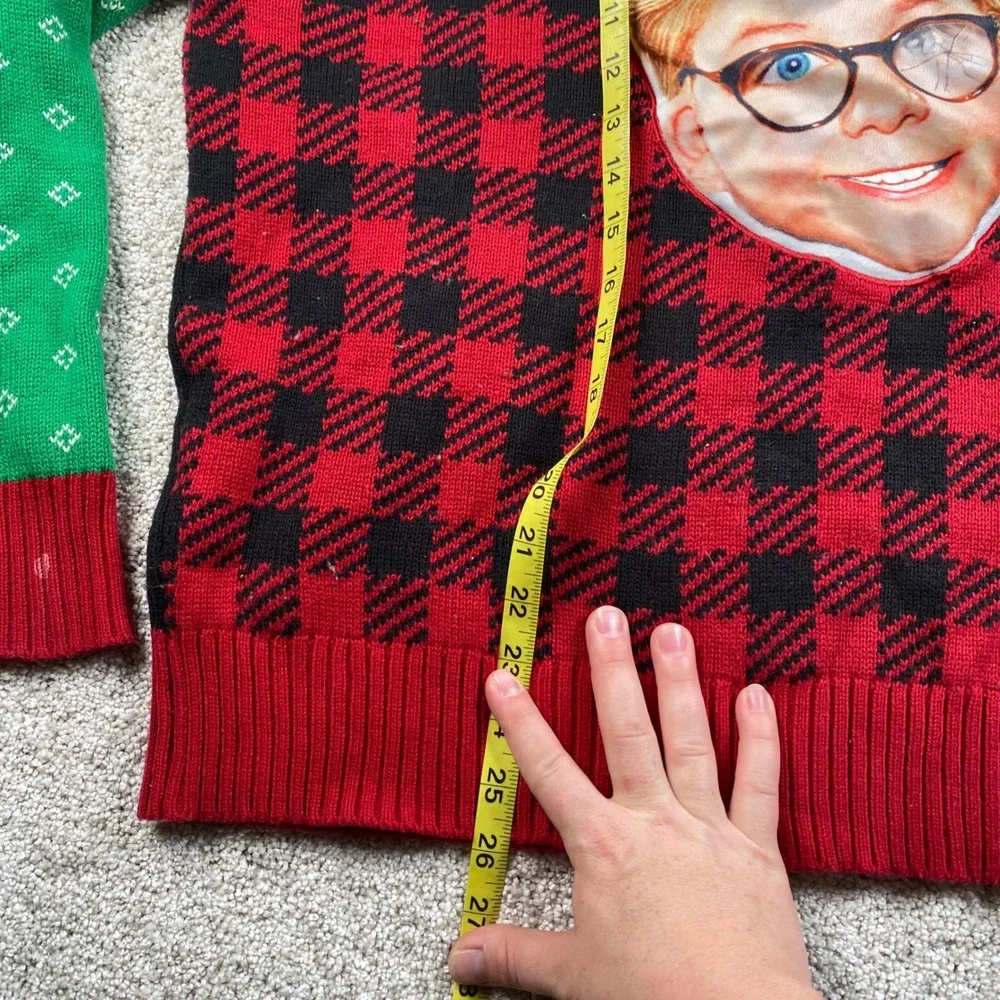 Spencers‎ A Christmas Story Ralphie Ugly Christmas Sweater Red Plaid Mens Large